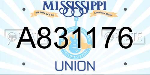 A831176 Mississippi License Plate