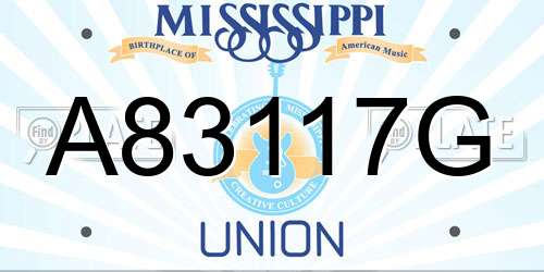A83117G Mississippi License Plate