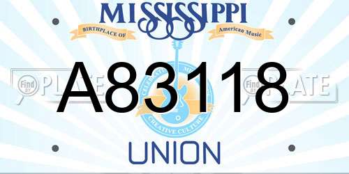 A83118 Mississippi License Plate