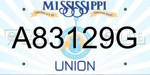A83129G Mississippi License Plate