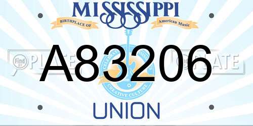 A83206 Mississippi License Plate