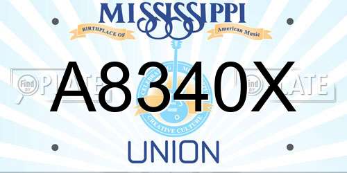 A8340X Mississippi License Plate
