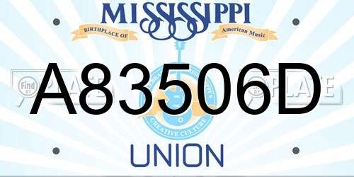 A83506D Mississippi License Plate