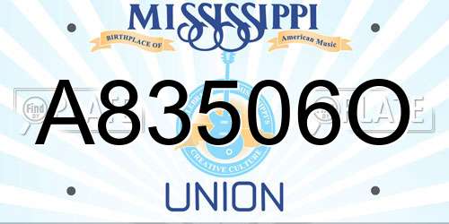 A83506O Mississippi License Plate