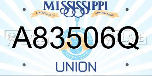 A83506Q Mississippi License Plate