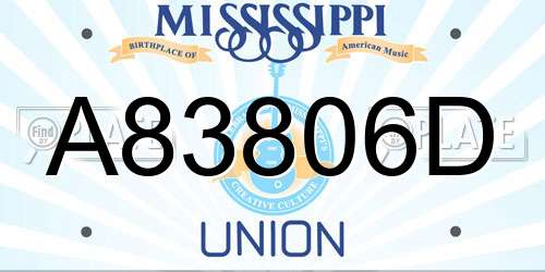 A83806D Mississippi License Plate