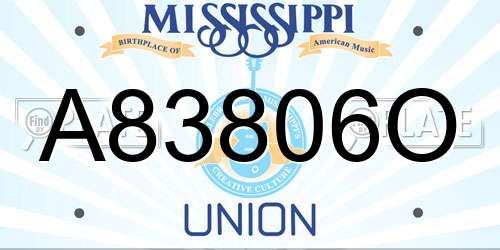 A83806O Mississippi License Plate