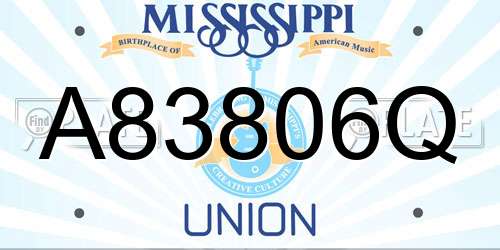 A83806Q Mississippi License Plate