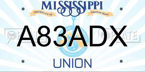 A83ADX Mississippi License Plate