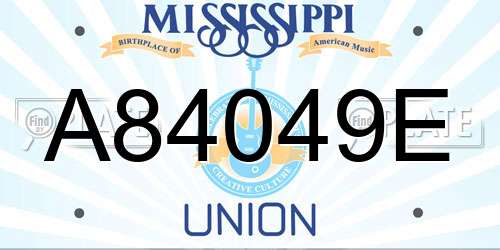 A84049E Mississippi License Plate