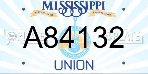 A84132 Mississippi License Plate