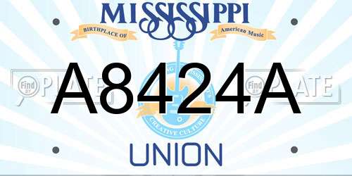 A8424A Mississippi License Plate