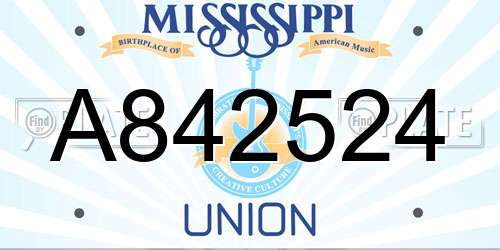 A842524 Mississippi License Plate