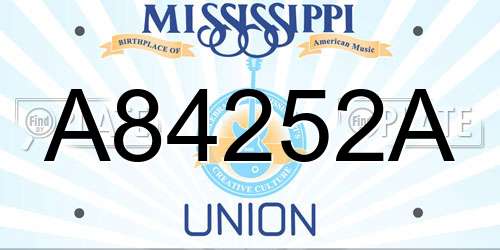 A84252A Mississippi License Plate