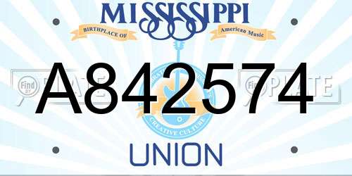 A842574 Mississippi License Plate