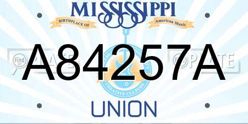 A84257A Mississippi License Plate