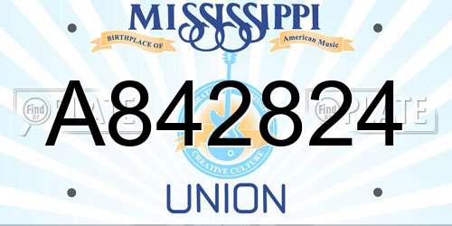 A842824 Mississippi License Plate