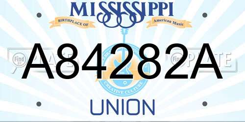 A84282A Mississippi License Plate