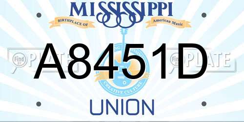 A8451D Mississippi License Plate