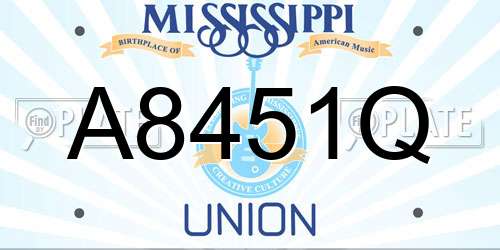 A8451Q Mississippi License Plate