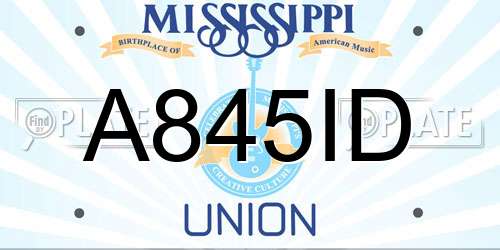 A845ID Mississippi License Plate