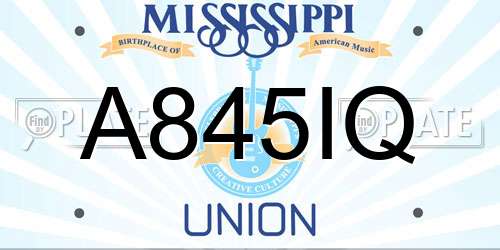 A845IQ Mississippi License Plate