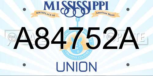 A84752A Mississippi License Plate