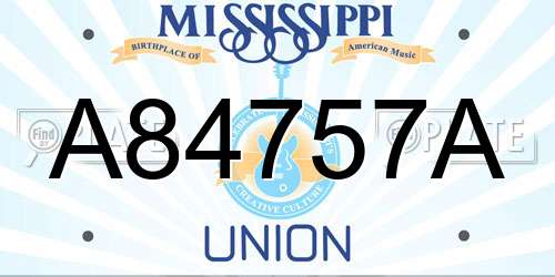 A84757A Mississippi License Plate