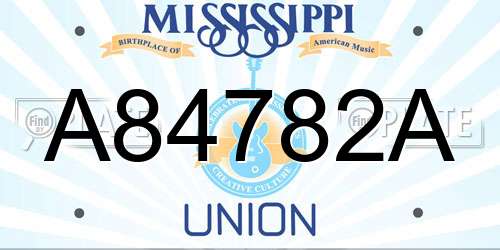 A84782A Mississippi License Plate
