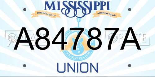 A84787A Mississippi License Plate