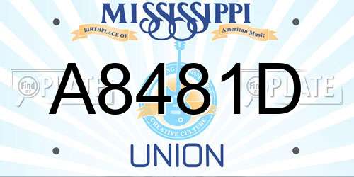 A8481D Mississippi License Plate