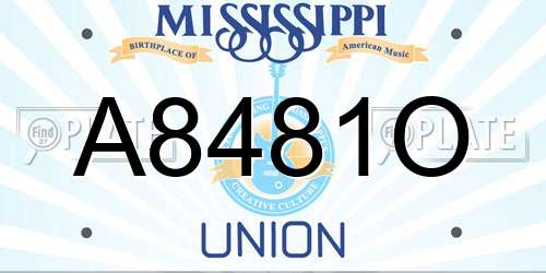 A8481O Mississippi License Plate