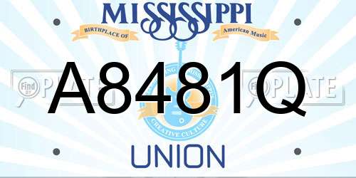 A8481Q Mississippi License Plate