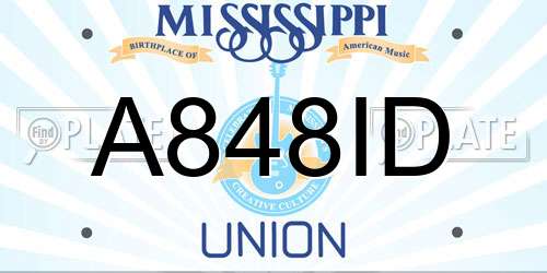 A848ID Mississippi License Plate