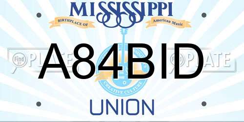 A84BID Mississippi License Plate