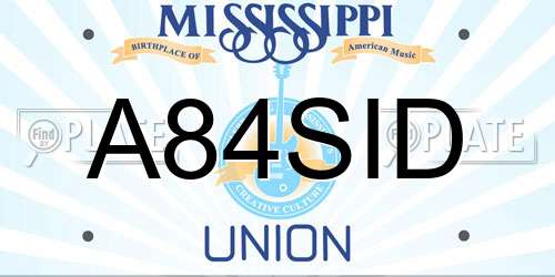 A84SID Mississippi License Plate