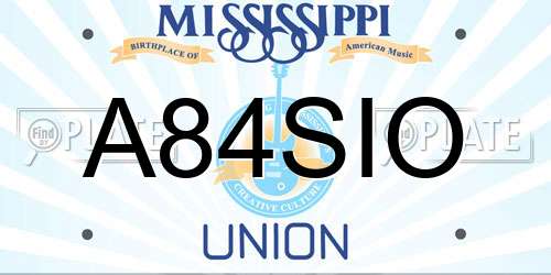 A84SIO Mississippi License Plate