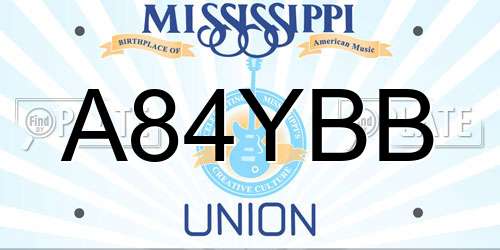 A84YBB Mississippi License Plate