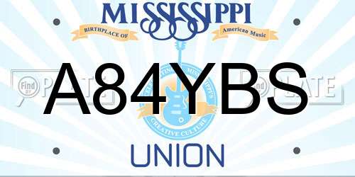 A84YBS Mississippi License Plate