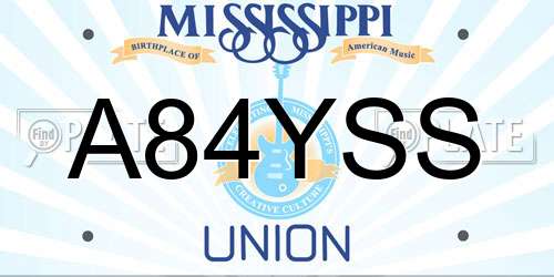 A84YSS Mississippi License Plate