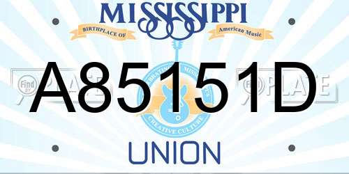 A85151D Mississippi License Plate