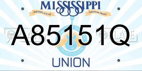 A85151Q Mississippi License Plate