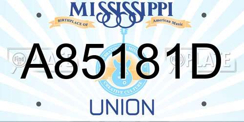 A85181D Mississippi License Plate