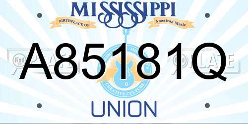 A85181Q Mississippi License Plate