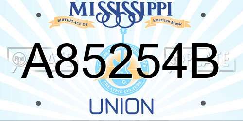 A85254B Mississippi License Plate