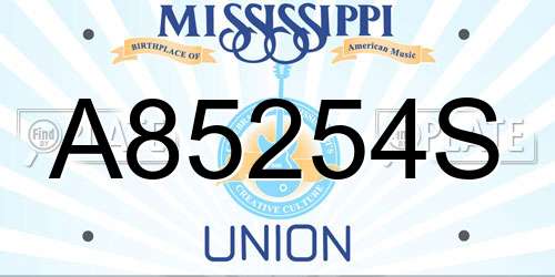 A85254S Mississippi License Plate