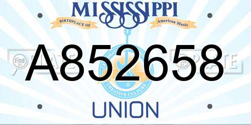 A852658 Mississippi License Plate