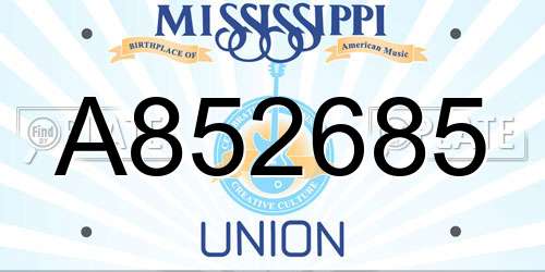 A852685 Mississippi License Plate