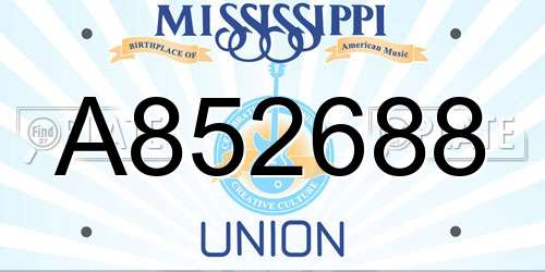 A852688 Mississippi License Plate