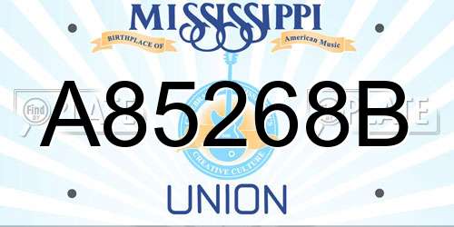 A85268B Mississippi License Plate